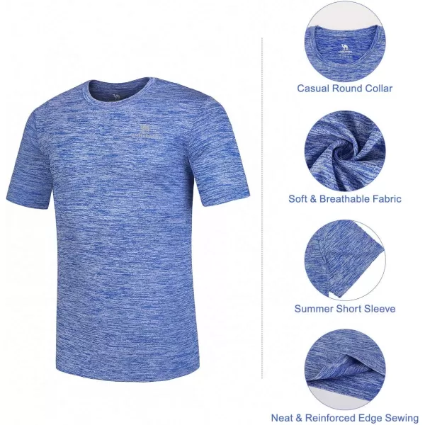 CAMEL CROWN Womens DryFit Moisture Wicking Active Athletic Performance Crew TShirtBlue