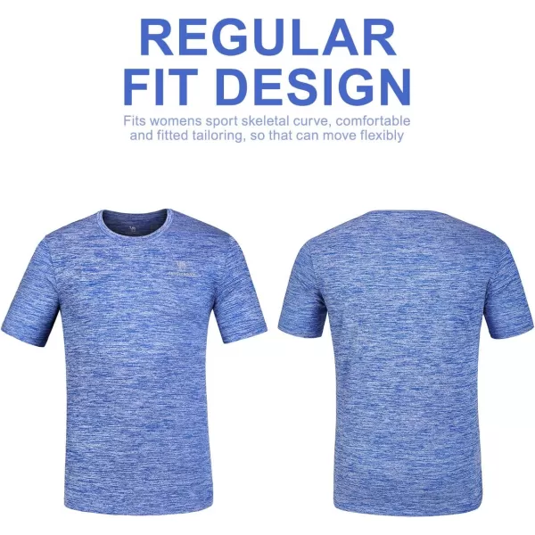 CAMEL CROWN Womens DryFit Moisture Wicking Active Athletic Performance Crew TShirtBlue