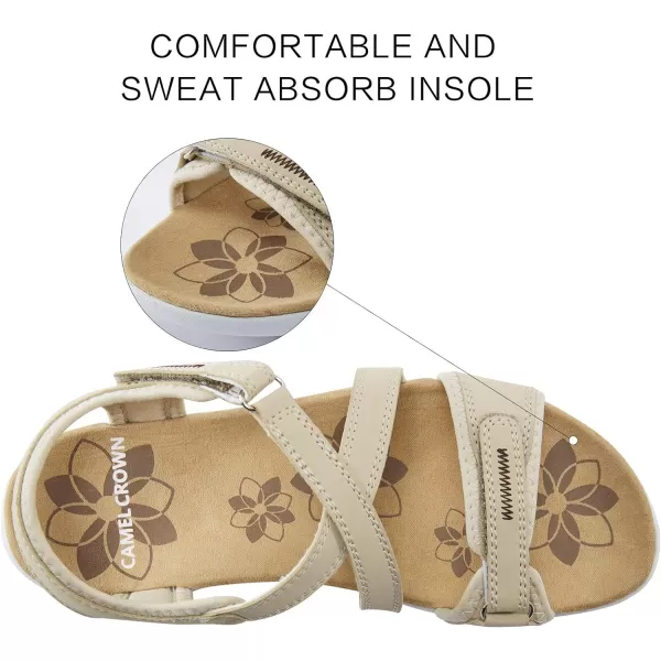 CAMEL CROWN Womens Hiking Sport Sandals Ultra Comfortable Athletic Walking Sandals with Arch Support for Outdoor Travel Beach BackpackingBeige