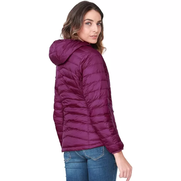 CAMEL CROWN Womens Lightweight Hooded Down Jacket Packable Puffer Insulated CoatsPurple