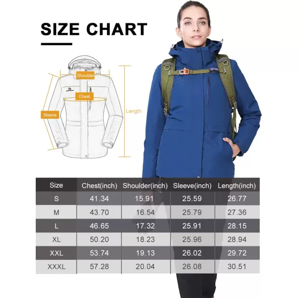 CAMEL CROWN Womens Ski Jacket Waterproof Warm Winter Snow Coat Hooded Mountain Outdoor Windbreaker Windproof JacketBlue