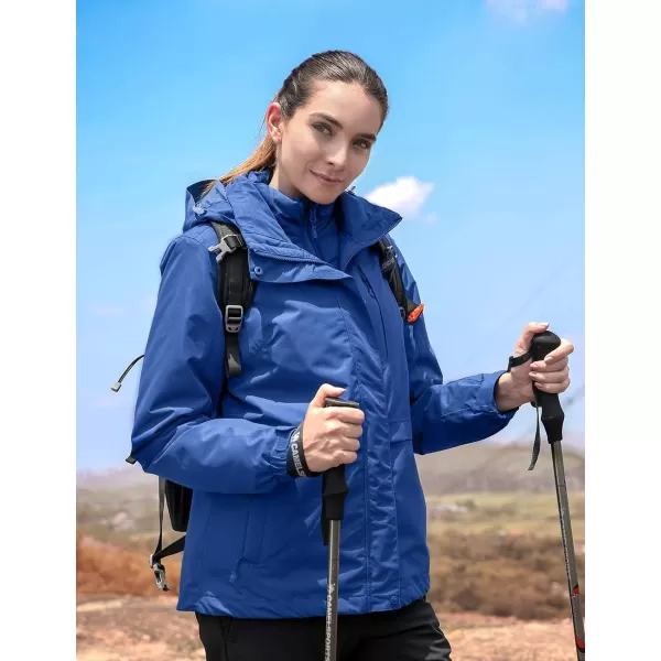 CAMEL CROWN Womens Ski Jacket Waterproof Warm Winter Snow Coat Hooded Mountain Outdoor Windbreaker Windproof JacketBlue