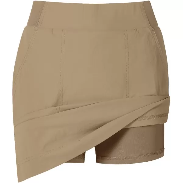 CAMEL CROWN Womens Skorts Athletic Casual High Waisted Tennis Skirt with Shorts Golf Skort Pockets Tummy Control Quick DryBrown