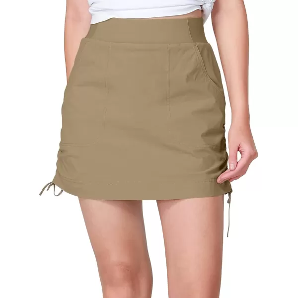 CAMEL CROWN Womens Skorts Athletic Casual High Waisted Tennis Skirt with Shorts Golf Skort Pockets Tummy Control Quick DryBrown