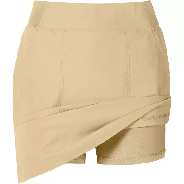 CAMEL CROWN Womens Skorts Athletic Casual High Waisted Tennis Skirt with Shorts Golf Skort Pockets Tummy Control Quick DryKhaki