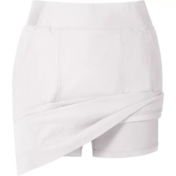 CAMEL CROWN Womens Skorts Athletic Casual High Waisted Tennis Skirt with Shorts Golf Skort Pockets Tummy Control Quick DryWhite