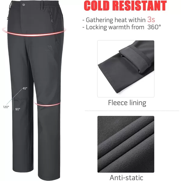 CAMEL CROWN Womens Softshell Pants Fleece Lined Waterproof Windproof Ski Snow Insulated Hiking Hunting TrousersDark Grey