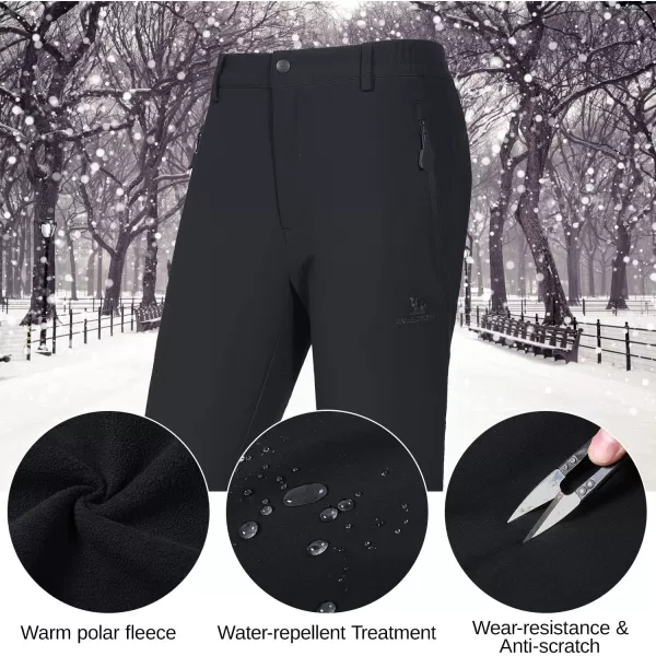 CAMEL CROWN Womens Softshell Pants Fleece Lined Waterproof Windproof Ski Snow Insulated Hiking Hunting TrousersNew Black