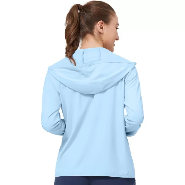 CAMEL CROWN Womens UPF 50 Sun Protection Hoodie Cycling Jacket Cooling Shirt Full ZipBlue