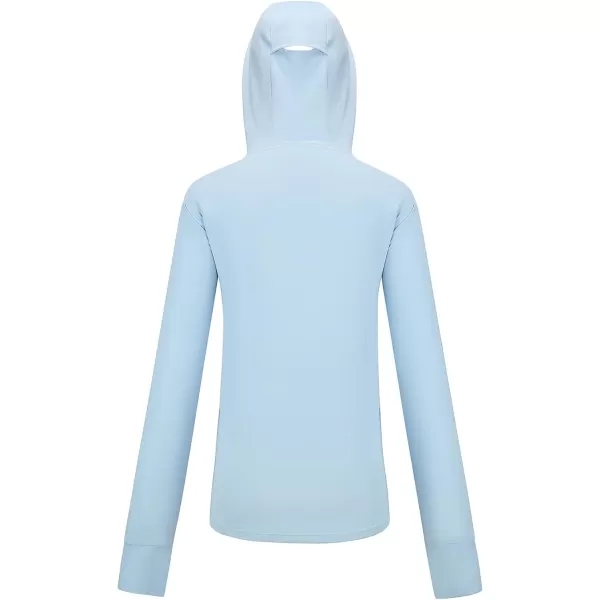CAMEL CROWN Womens UPF 50 Sun Shirt with Hoodie Long Sleeve UV Protection Lightweight Quick Dry Hiking Tops Fishing OutdoorBlue