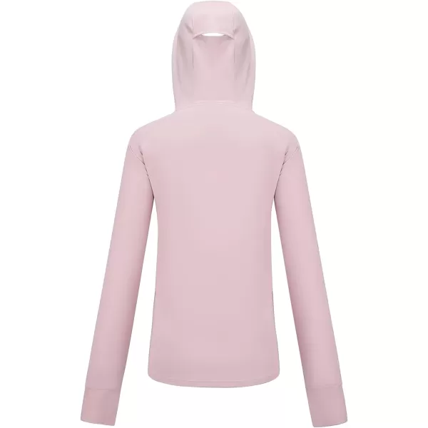 CAMEL CROWN Womens UPF 50 Sun Shirt with Hoodie Long Sleeve UV Protection Lightweight Quick Dry Hiking Tops Fishing OutdoorPink