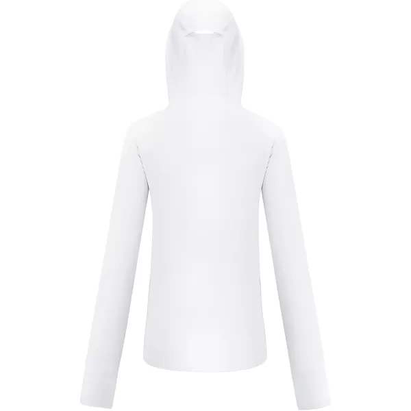 CAMEL CROWN Womens UPF 50 Sun Shirt with Hoodie Long Sleeve UV Protection Lightweight Quick Dry Hiking Tops Fishing OutdoorWhite