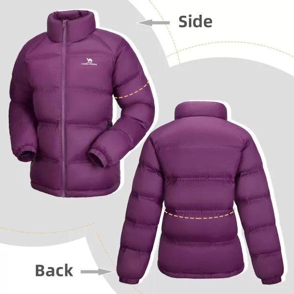 CAMEL CROWN Womens Warm Down Jacket Oversized Lightweight Cotton Down Coat Warm Winter Coats Zip Insulated Puffer JacketLight Gray