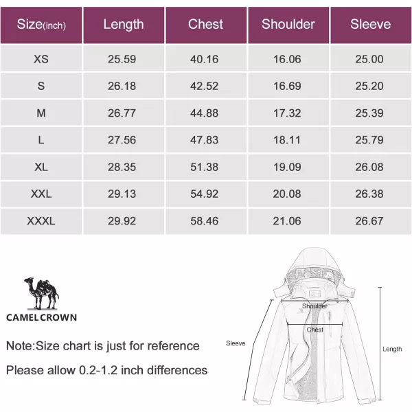 CAMEL CROWN Womens Warm Winter Ski Jackets Waterproof Snow Coat with Hood Mountain Windproof Rain JacketDark Purple