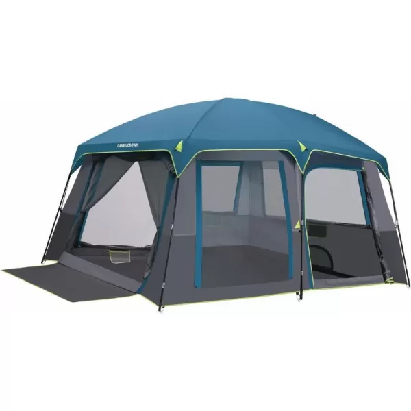 CAMEL CROWN Camping Tents 10 Person Family Cabin Tent with 2 Doors and 4 Windows Large Multiple Room Tent with Floor Mats Tents for Camping Outdoor HikingNavy Blue