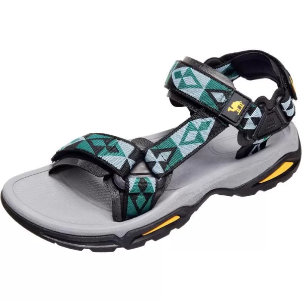 CAMEL CROWN Mens Waterproof Hiking Sandals with Arch Support Open Toe Summer Outdoor Beach Water Comfortable Sport SandalsBlack Green Grey