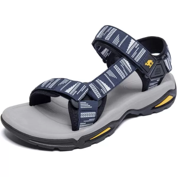 CAMEL CROWN Mens Waterproof Hiking Sandals with Arch Support Open Toe Summer Outdoor Beach Water Comfortable Sport SandalsBlue White