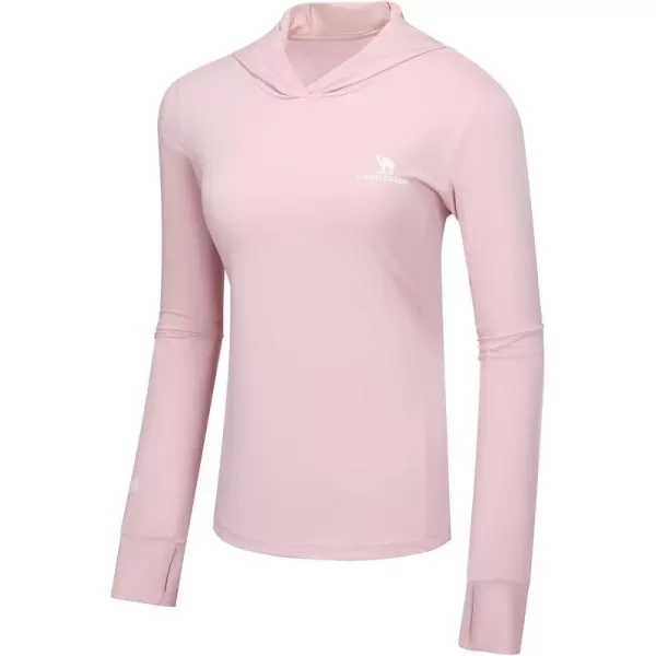 CAMEL CROWN Womens UPF 50 Sun Shirt with Hoodie Long Sleeve UV Protection Lightweight Quick Dry Hiking Tops Fishing OutdoorPink