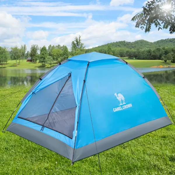 CAMEL CROWN 234 Person Camping Tent with Removable Rain Fly Easy Setup Outdoor Tents Water Resistant Lightweight Portable for Family Backpacking Camping Hiking TravelingDark blue2 person