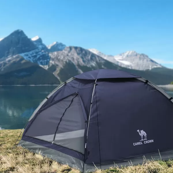 CAMEL CROWN 234 Person Camping Tent with Removable Rain Fly Easy Setup Outdoor Tents Water Resistant Lightweight Portable for Family Backpacking Camping Hiking TravelingNavy blue2 person