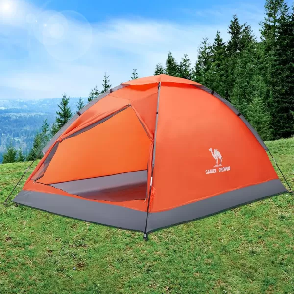 CAMEL CROWN 234 Person Camping Tent with Removable Rain Fly Easy Setup Outdoor Tents Water Resistant Lightweight Portable for Family Backpacking Camping Hiking TravelingOrange2 person