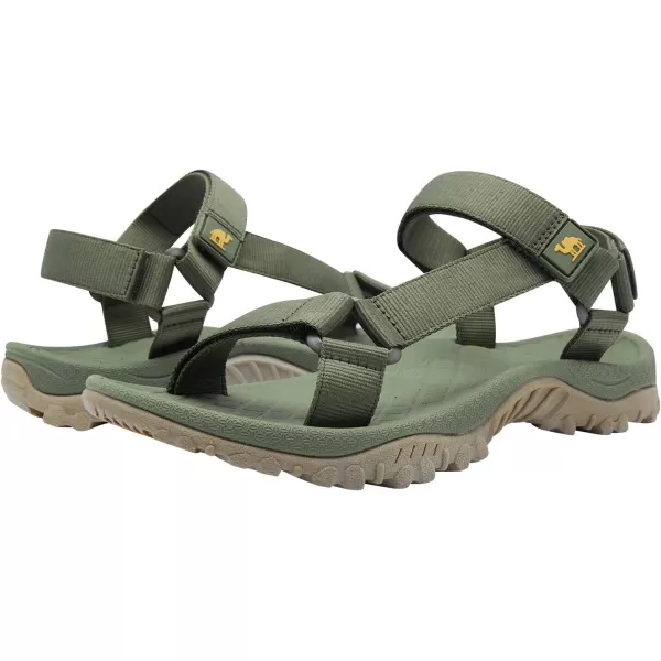 CAMEL CROWN Hiking Sport Sandals for Men Antiskidding Water Sandals Comfortable Athletic Sandals for Outdoor Wading BeachArmy Green