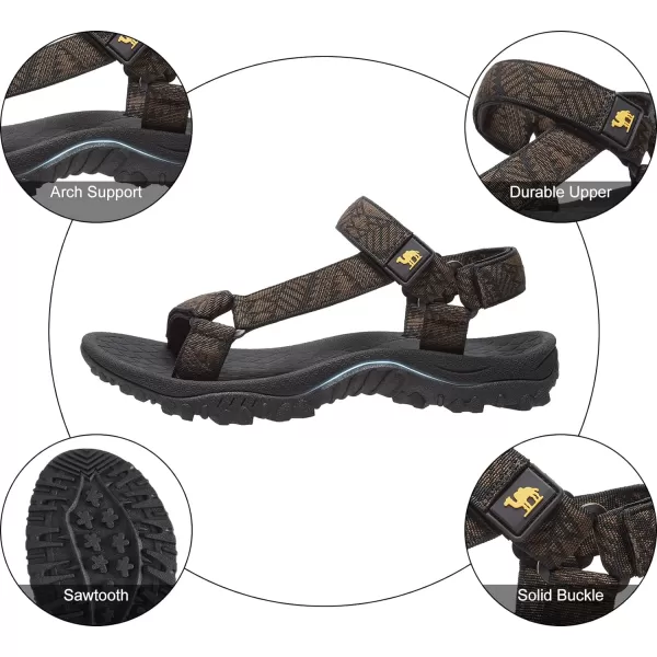 CAMEL CROWN Hiking Sport Sandals for Men Antiskidding Water Sandals Comfortable Athletic Sandals for Outdoor Wading BeachBlackBrown