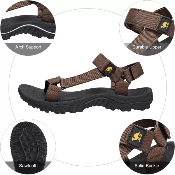 CAMEL CROWN Hiking Sport Sandals for Men Antiskidding Water Sandals Comfortable Athletic Sandals for Outdoor Wading BeachBrown