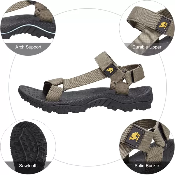 CAMEL CROWN Hiking Sport Sandals for Men Antiskidding Water Sandals Comfortable Athletic Sandals for Outdoor Wading BeachKhaki