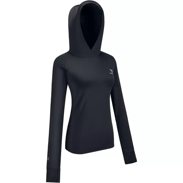 CAMEL CROWN Rash Guard for Women UPF 50 UV Sun Protection Swim Shirts Women Lightweight Quick Dry Long Sleeve Shirt HoodieBlack