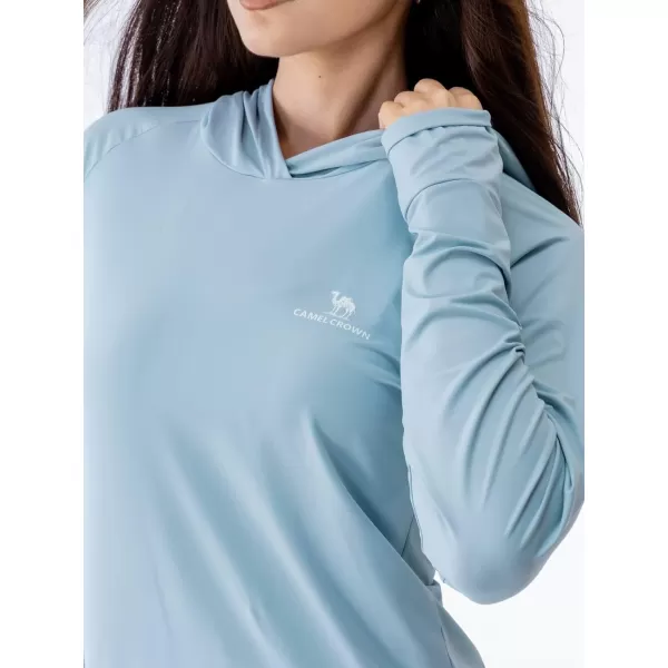 CAMEL CROWN Rash Guard for Women UPF 50 UV Sun Protection Swim Shirts Women Lightweight Quick Dry Long Sleeve Shirt HoodieBlue