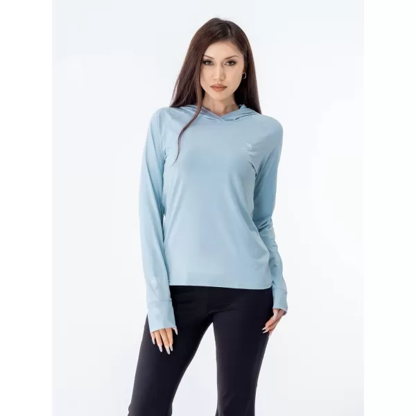 CAMEL CROWN Rash Guard for Women UPF 50 UV Sun Protection Swim Shirts Women Lightweight Quick Dry Long Sleeve Shirt HoodieBlue