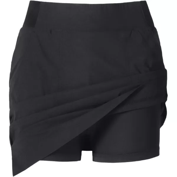 CAMEL CROWN Womens Skorts Athletic Casual High Waisted Tennis Skirt with Shorts Golf Skort Pockets Tummy Control Quick DryBlack