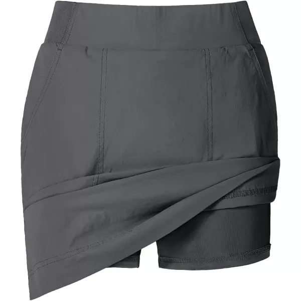 CAMEL CROWN Womens Skorts Athletic Casual High Waisted Tennis Skirt with Shorts Golf Skort Pockets Tummy Control Quick DryGrey