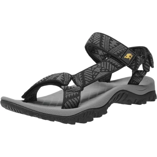 CAMEL CROWN Hiking Sport Sandals for Men Antiskidding Water Sandals Comfortable Athletic Sandals for Outdoor Wading BeachBlackGrey