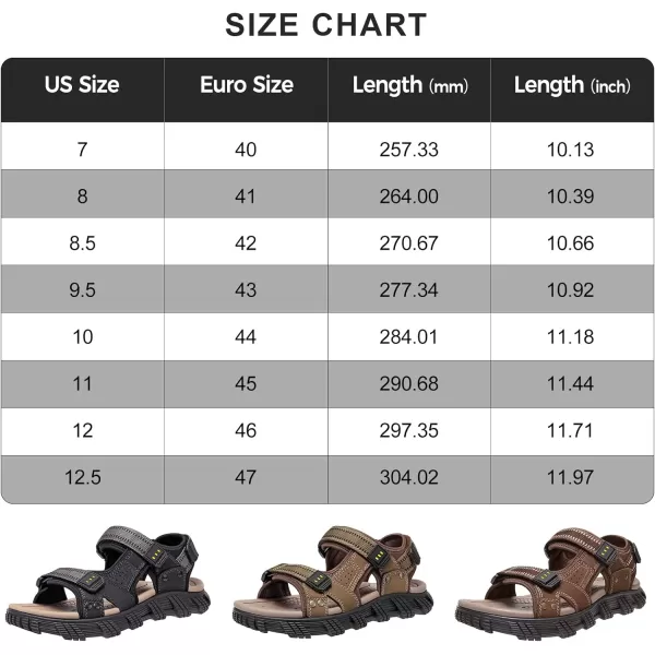 CAMEL CROWN Mens Leather Hiking Sandals Waterproof Lightweight Sports Sandals Open Toe AntiSlip Outdoor Athletic Sandals for Summer BeachBlackGrey