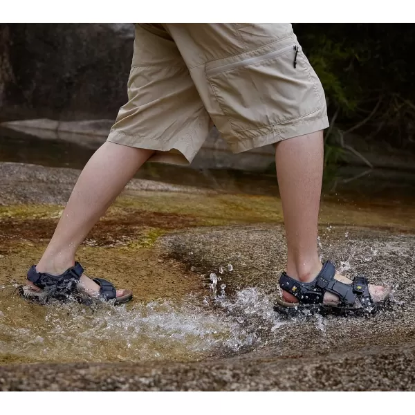 CAMEL CROWN Mens Water Sandals Waterproof Arch Support Hiking Sandals Comfort Leather Sandals Adjustable Athletic Outdoor Sandals for Summer Beach Trail WalkingDark Blue