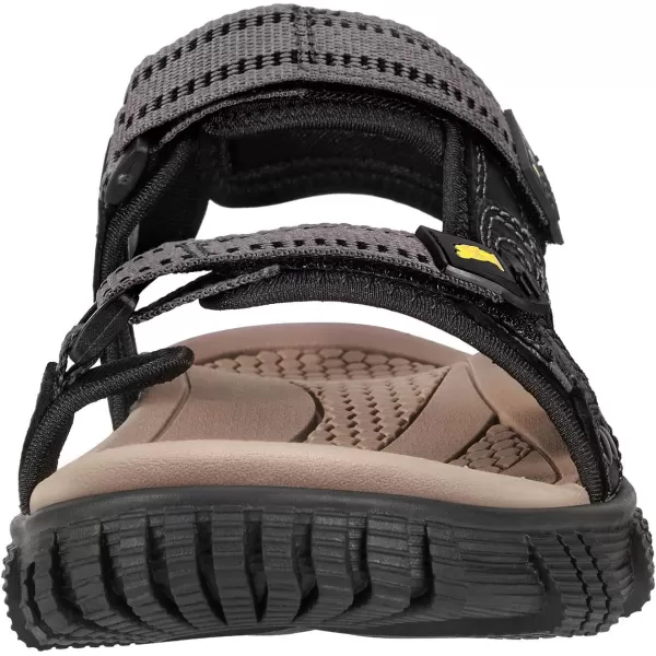 CAMEL CROWN Mens Water Sandals Waterproof Arch Support Hiking Sandals Comfort Leather Sandals Adjustable Athletic Outdoor Sandals for Summer Beach Trail WalkingBlackGrey