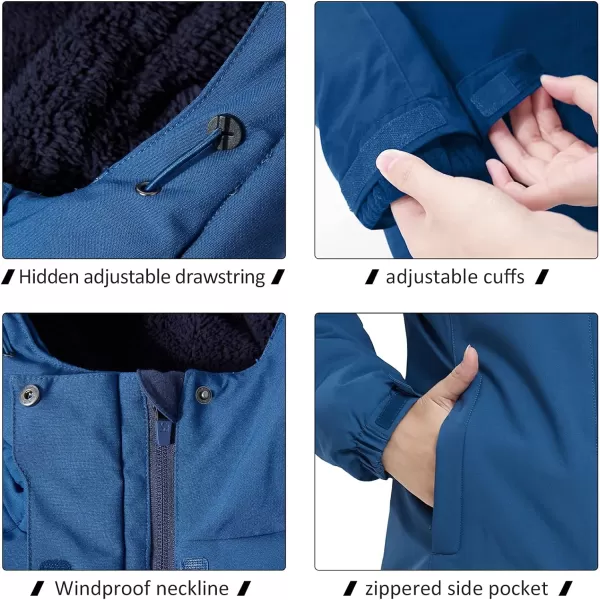 CAMEL CROWN Womens Waterproof Ski Jacket Winter Coat Windbreaker Fleece Inner Snow Hiking OutdoorDark Blue