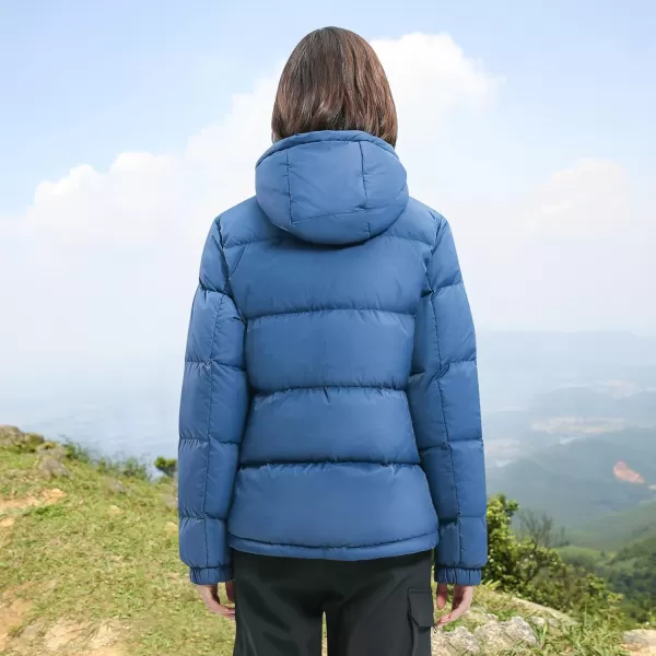 CAMEL CROWN Womens Winter Thickened Warm Down Coat Jacket Windproof WaterResistant Hooded Puffer jacketBlue