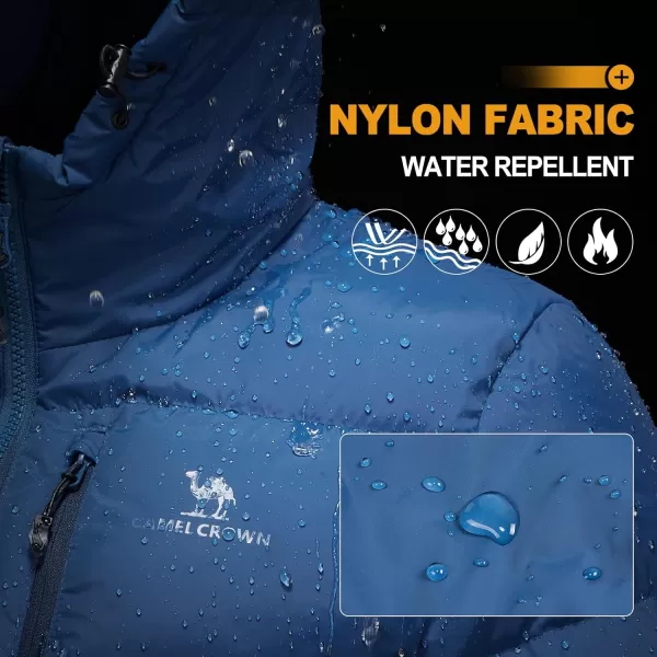 CAMEL CROWN Womens Winter Thickened Warm Down Coat Jacket Windproof WaterResistant Hooded Puffer jacketBlue