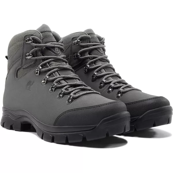CAMEL CROWN Mens Hiking Boots Outdoor Trekking Backpacking Boot Mid Hiker Boot for Men Genuine LeatherGrey