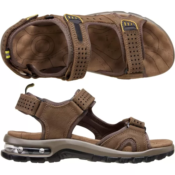 CAMEL CROWN Mens Leather Sandals Outdoor Athletic Hiking Sandals Waterproof Air Cushion Sandals for Beach WalkingCoffee0157