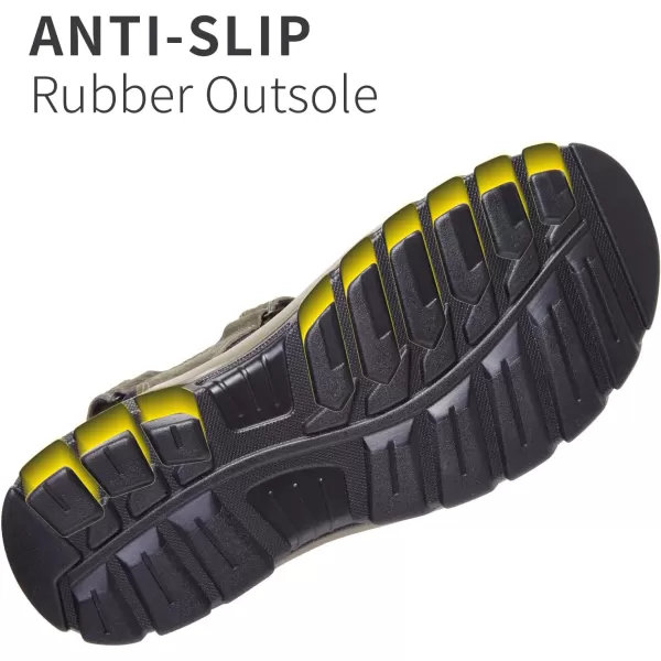 CAMEL CROWN Mens Leather Sandals Outdoor Athletic Hiking Sandals Waterproof Air Cushion Sandals for Beach WalkingDark Green0157