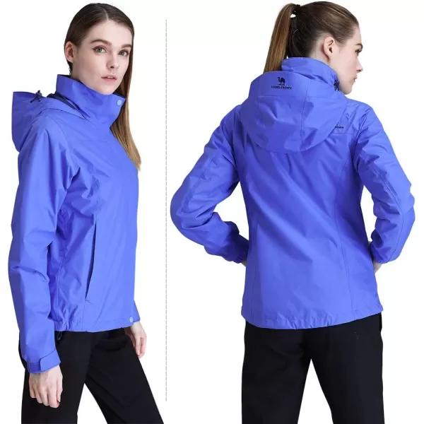 CAMEL CROWN Womens Lightweight Rain Jacket Waterproof Windbreaker Hooded Coat Shell for Outdoor Hiking Climbing TravelingBlue