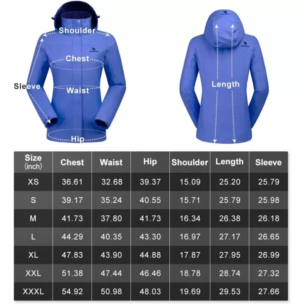 CAMEL CROWN Womens Lightweight Rain Jacket Waterproof Windbreaker Hooded Coat Shell for Outdoor Hiking Climbing TravelingBlue