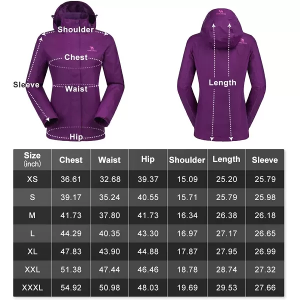 CAMEL CROWN Womens Lightweight Rain Jacket Waterproof Windbreaker Hooded Coat Shell for Outdoor Hiking Climbing TravelingPurple
