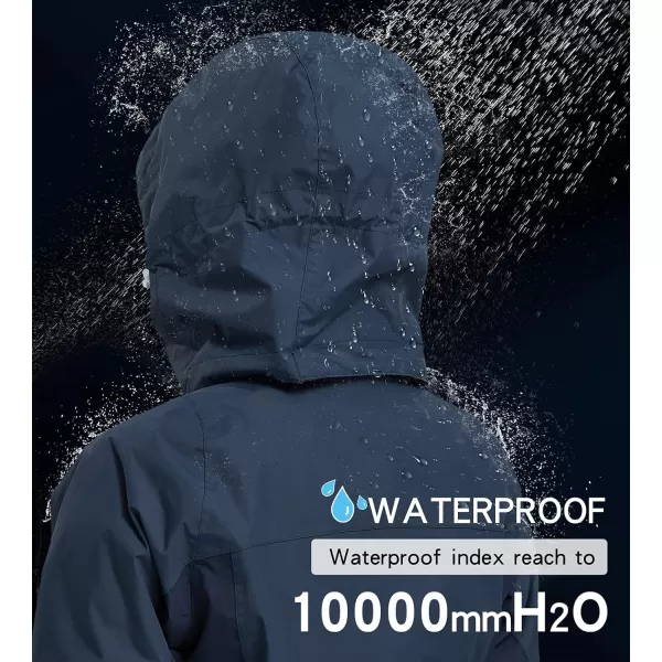 CAMEL CROWN Womens Ski Jacket Waterproof 3 in 1 Winter Jacket Windproof Warm Fleece Hooded Snowboard Mountain Snow CoatDeep Blue