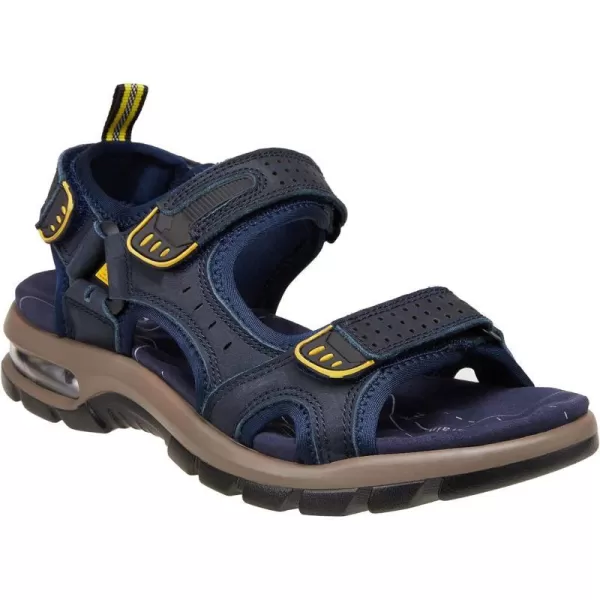 CAMEL CROWN Mens Leather Sandals Outdoor Athletic Hiking Sandals Waterproof Air Cushion Sandals for Beach WalkingDark Blue0157