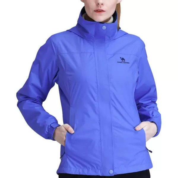 CAMEL CROWN Womens Lightweight Rain Jacket Waterproof Windbreaker Hooded Coat Shell for Outdoor Hiking Climbing TravelingBlue